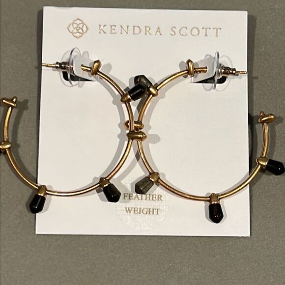 NWT KENDRA SCOTT Freida gold Plated Hoop Earrings B​ - Picture 1 of 3